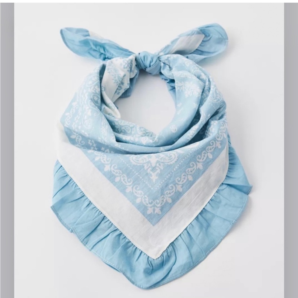 Urban Outfitters Blue Ruffle Bandana Scarf- Cottage Core bandana